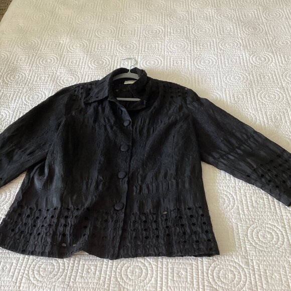 Chico’s Blazer Jacket Women’s Size 2 L Black - Picture 4 of 9